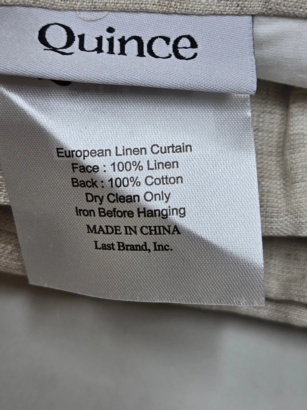 QUINCE Set Of 2 48x84 European Linen Curtains Flax 0057